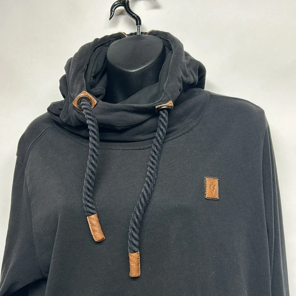Naketano sweatshirt with cowl and hood. Brave New World, black size medium. - Picture 2 of 6